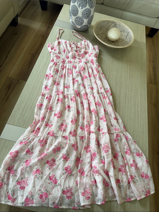 Trixxi Dresses & Skirts - Trixxi Pink Floral Tiered Maxi Dress
